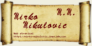 Mirko Mikulović vizit kartica